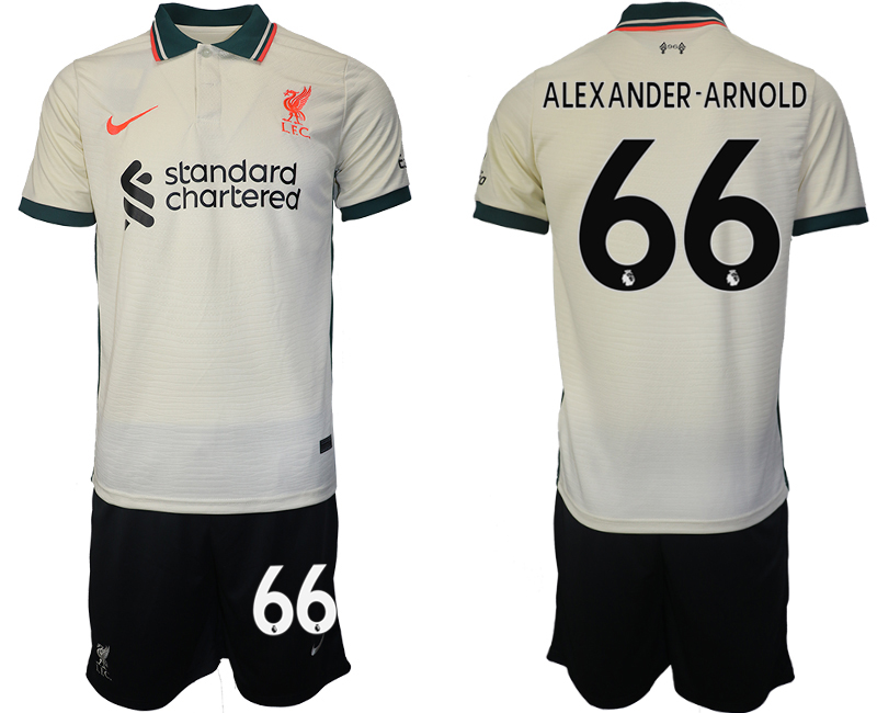 Men 2021-2022 Club Liverpool away cream #66 Soccer Jersey